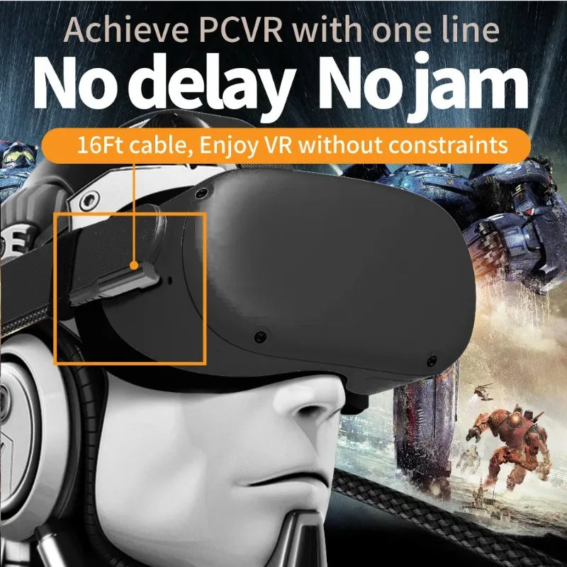 5M USB-A to USB-C Link Cable for Meta Quest 2 VR Headset