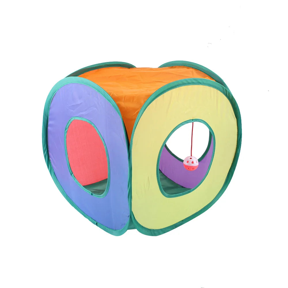 Cat Tunnel Tube Kitty Bored Pet Toys Peek Hole Toy