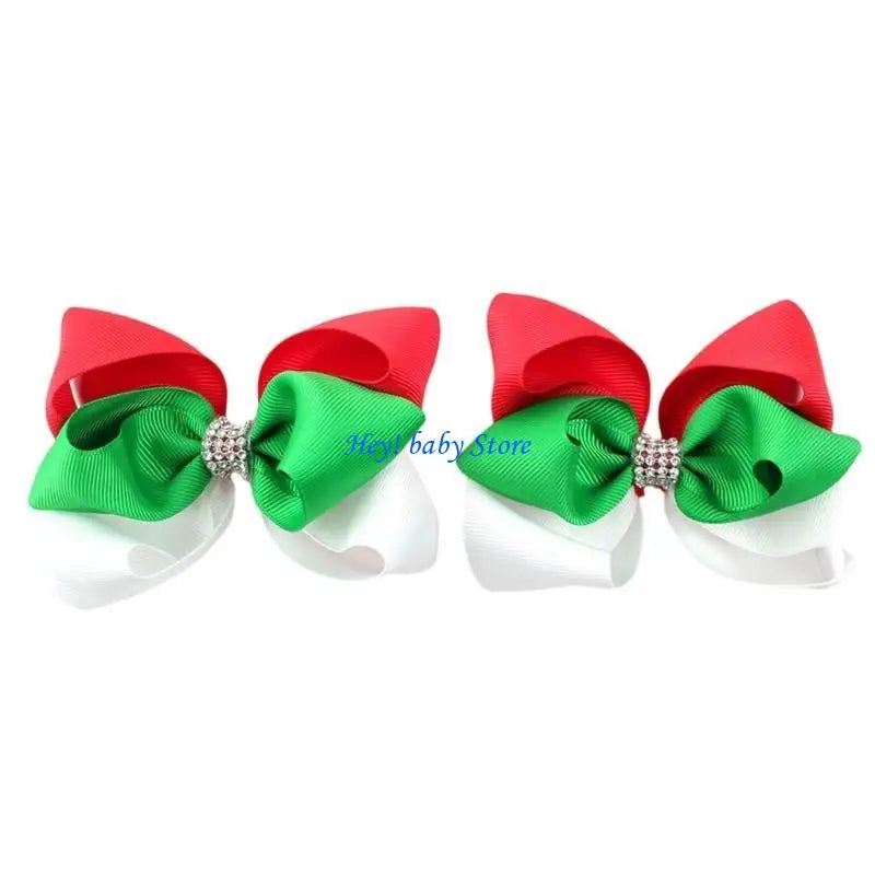 Christmas Bowknot Hair Clips | Holiday Hair Bows Pack of 2