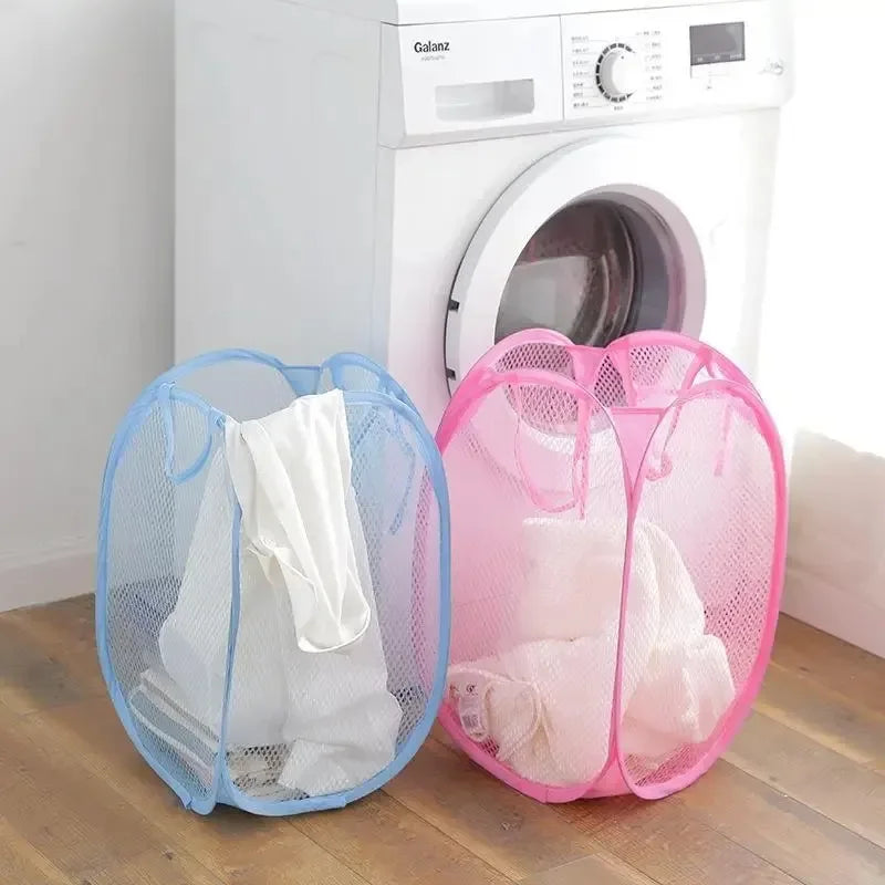 Foldable Pop-Up Mesh Laundry Basket | 70L Collapsible Hamper