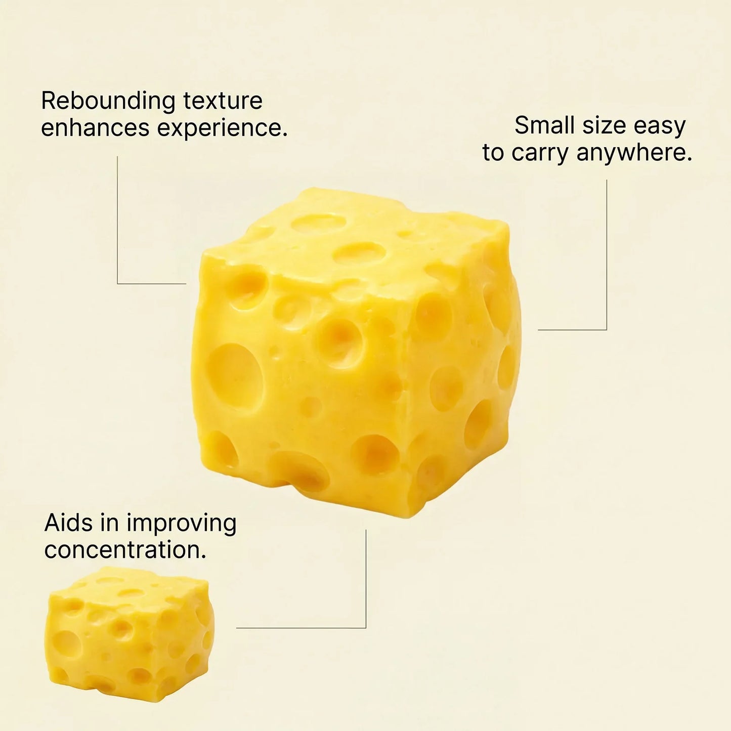 Squishy Cheese Squeeze Toy – Sensory Fidget Ball for Kids & Adults