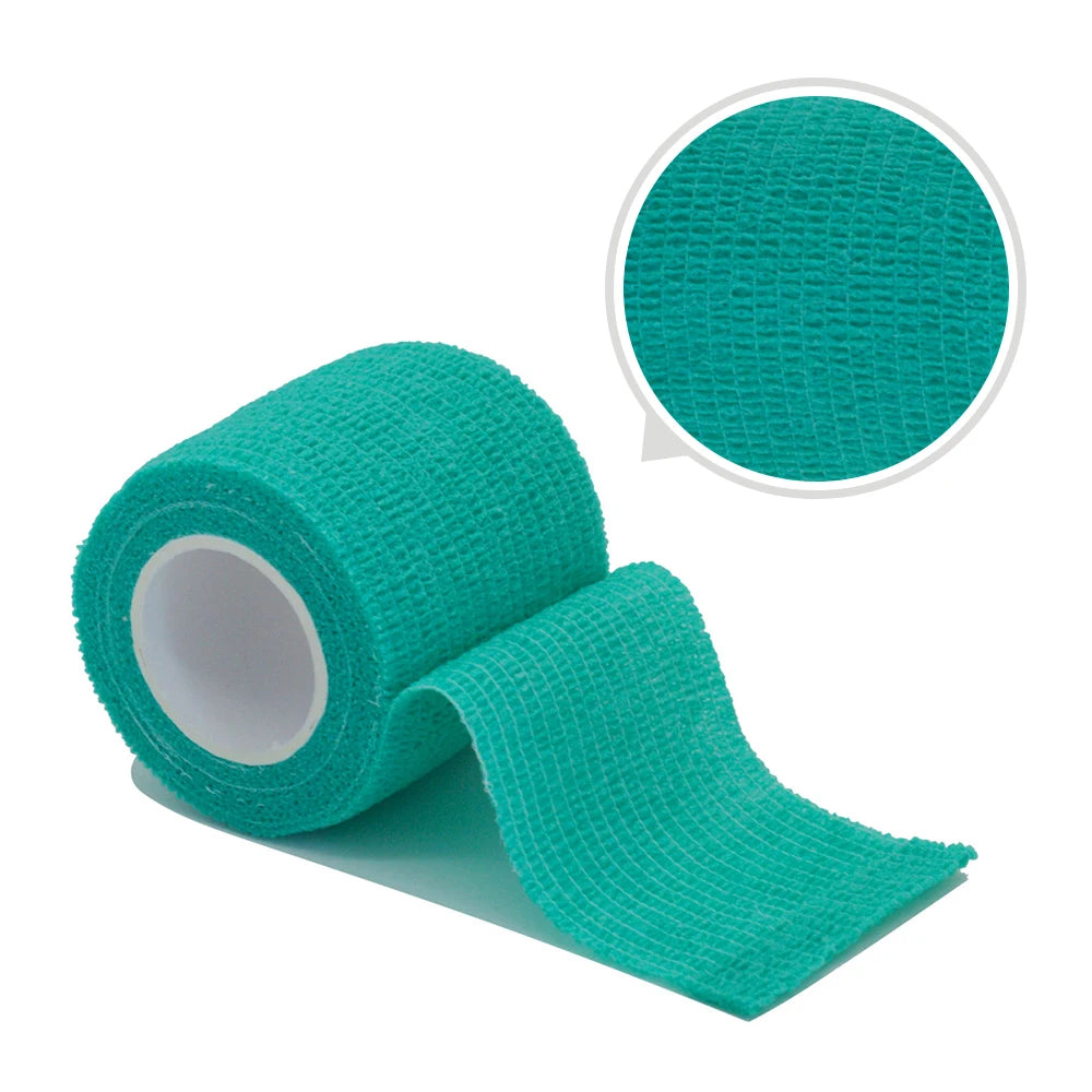2.5/5/10cm*4.8m Gauze Bandage Self-adhesive Breathable Elastic Bandages for Sports Fixing Finger Wrist Leg Sports Protector Peaceful Pleasures Health and Wellness dark green 1 2.5cmX4.8m