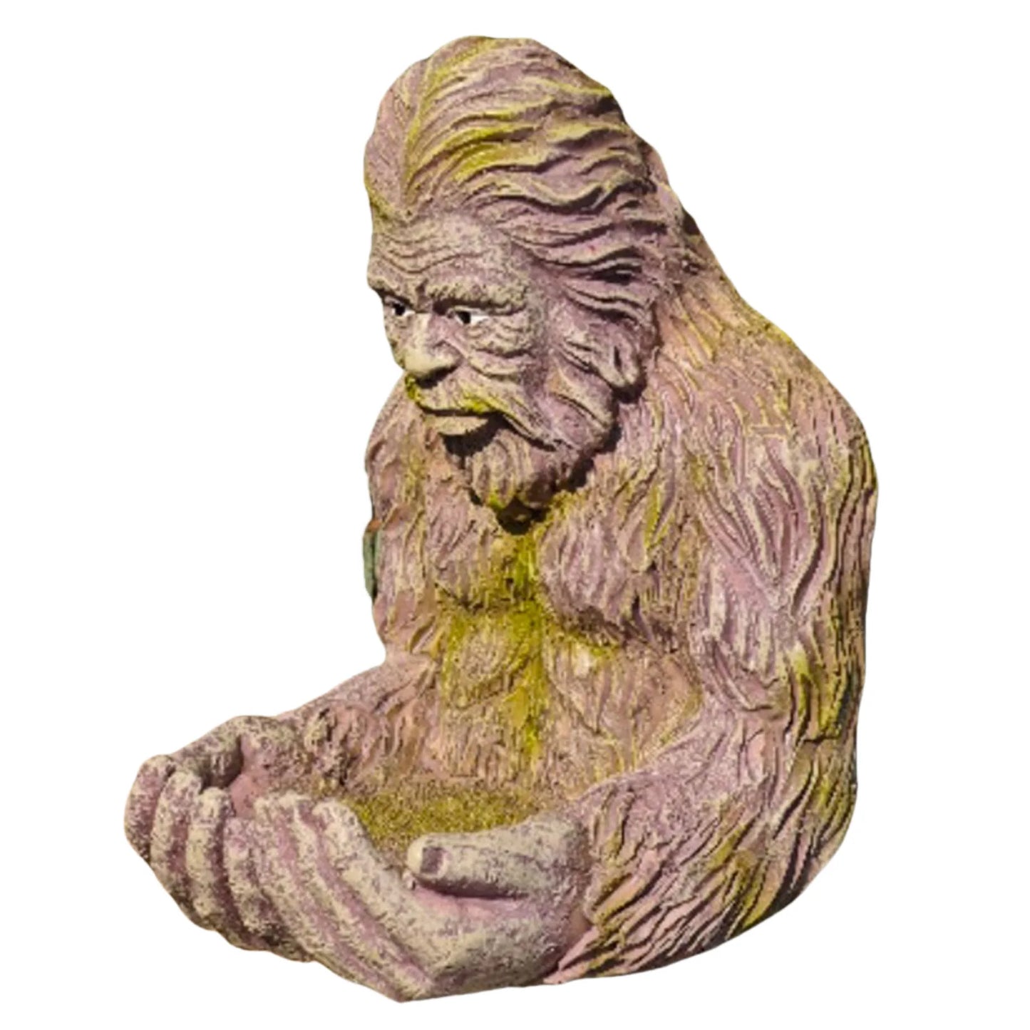 Tree Hugger Bird Feeder Sculpture Outdoor Resin Sasquatch Statue Wild Bird Seed Tray for Garden Yard Decoration Peaceful Pleasures Health and Wellness as show