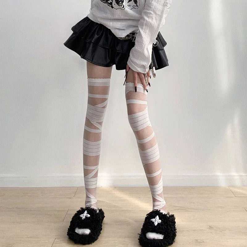 Women's Striped Knee High Stockings | JK Lolita Y2K Cotton