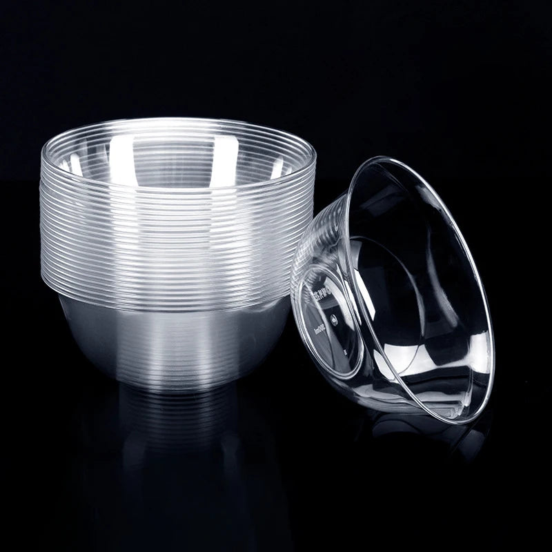 25-Pack 300ml Disposable Clear Plastic Bowls | Salad & Snack