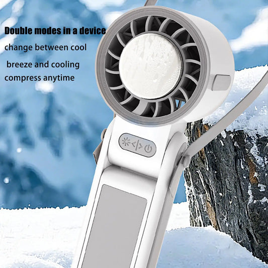 Portable Neck Fan 5-Speed Foldable Rechargeable Blower Travel Fan For Desk Travel Summer Camping Outdoor Beach Vacation Peaceful Pleasures Health and Wellness