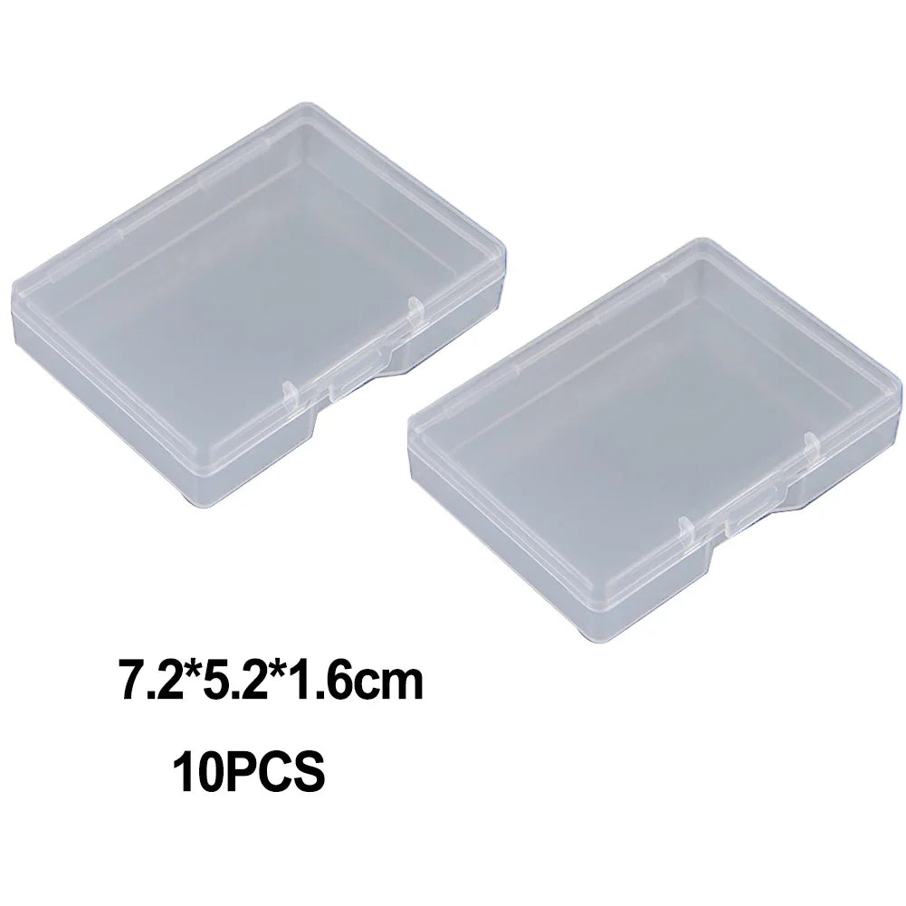 10-Pack Clear PP Plastic Rectangular Flat Storage Boxes