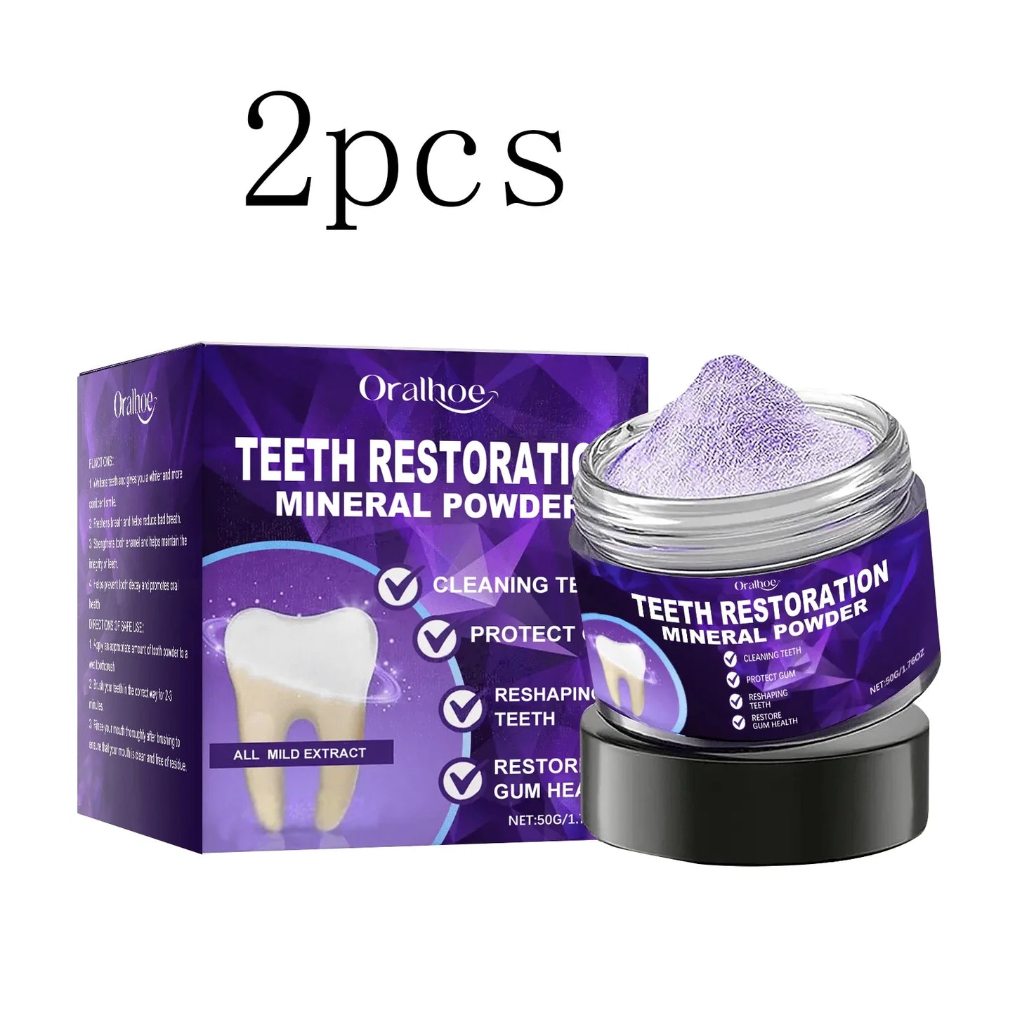 Oralhoe Purple Tooth Whitening Powder 50g – Fresh Breath