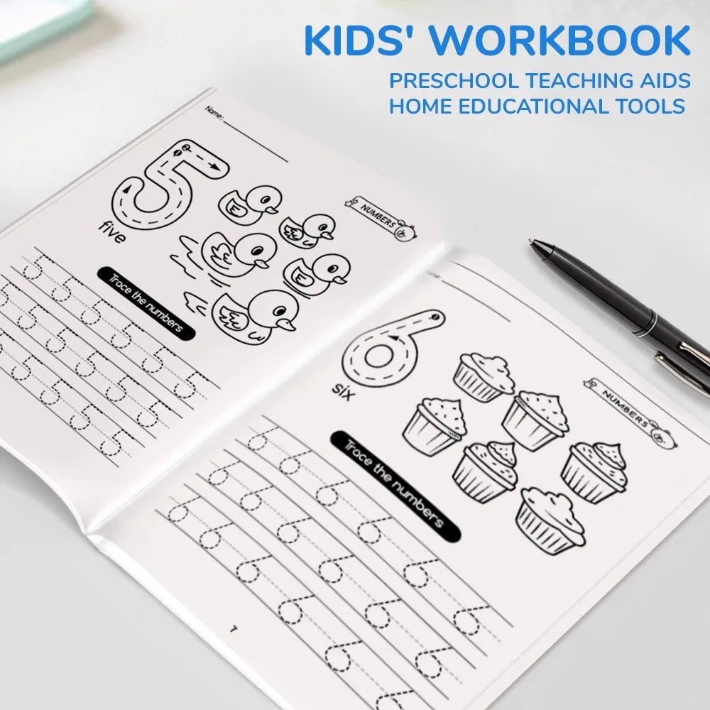 Preschool Pen Control Practice Book Kids Numbers Tracing Workbook