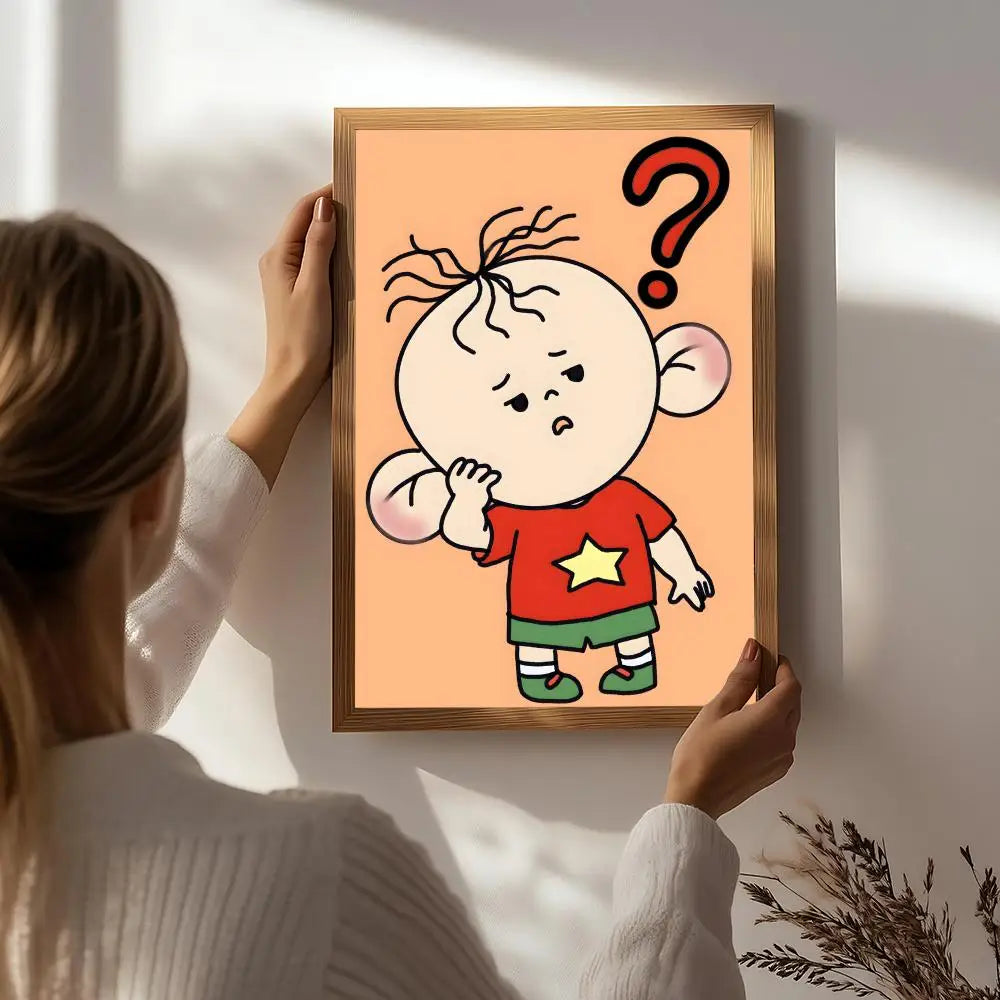 Cartoon B-Big Ear Tutu Poster HD Self Adhesive Waterproof Wall Art Ideal for Home Office Dorm Bedroom Great Gift Peaceful Pleasures Health and Wellness White2 40X50cmNoframe
