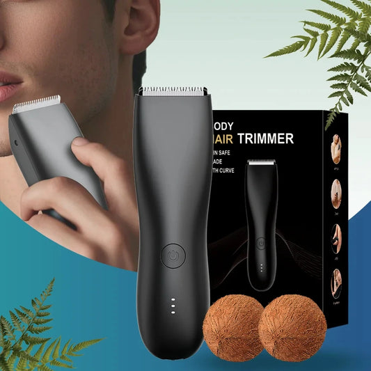 [IPX6] Men's Groin/Body Trimmer w/ SkinSafe - Foil Blades & Precision, Rechargeable Ball Shaver for Sensitive Skin Peaceful Pleasures Health and Wellness