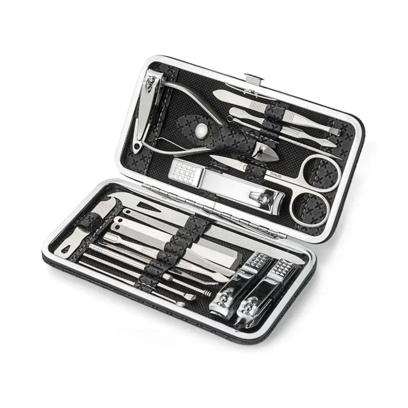 Professional Manicure Pedicure Tools, Ingrown ToeNail Trimmer, 19 in 1 Stainless Steel Peaceful Pleasures Health and Wellness
