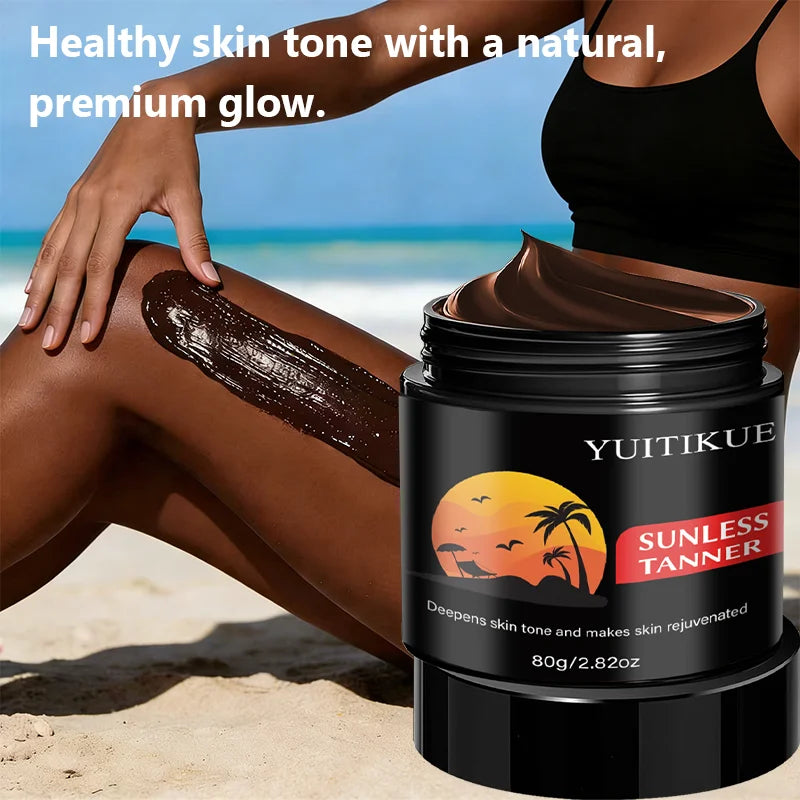 Yuitikue Sunless Tanner Cream, 80g Self Tanning Cream for Deepening Skin Tone & Rejuvenating, Face & Body Peaceful Pleasures Health and Wellness