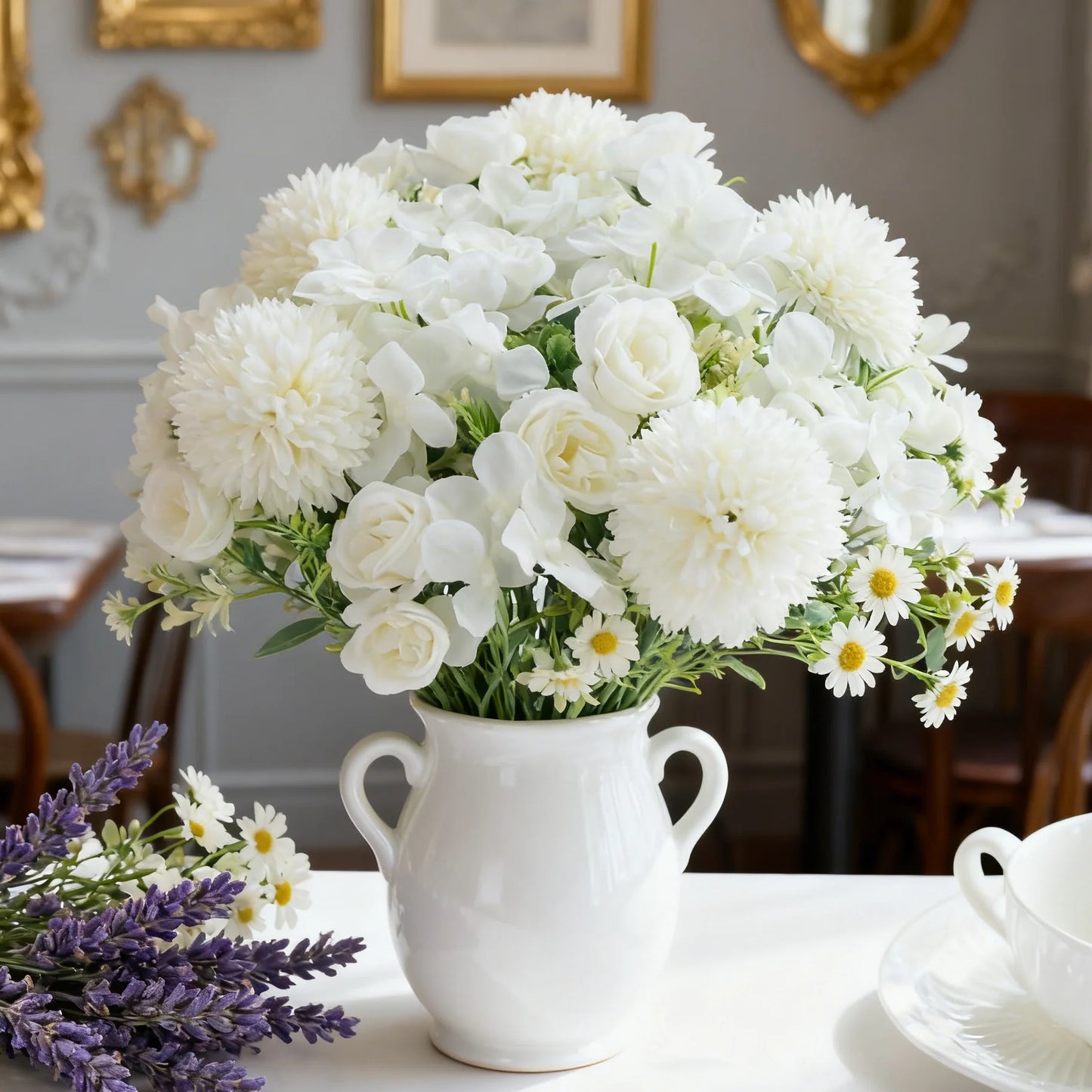 Silk Rose & Chrysanthemum Artificial Bridal Bouquet | Wedding Décor