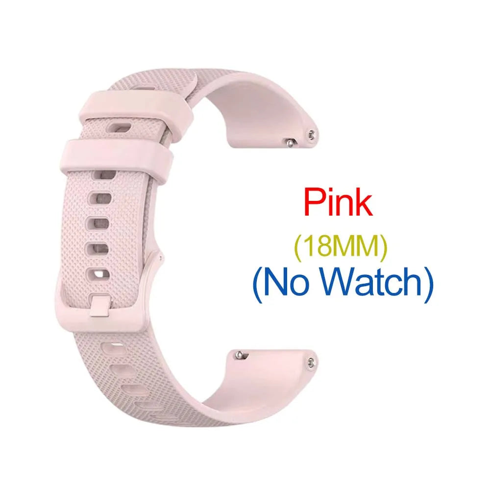 Silicone Watch Band 18/20/22mm – Garmin, Samsung, Amazfit Peaceful Pleasures Health and Wellness Rose Pink 18mm