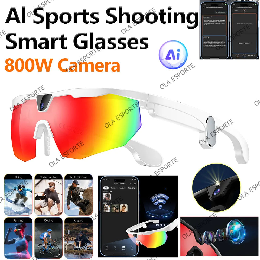 4K AI Smart Cycling Glasses | Camera, BT & AI Translation
