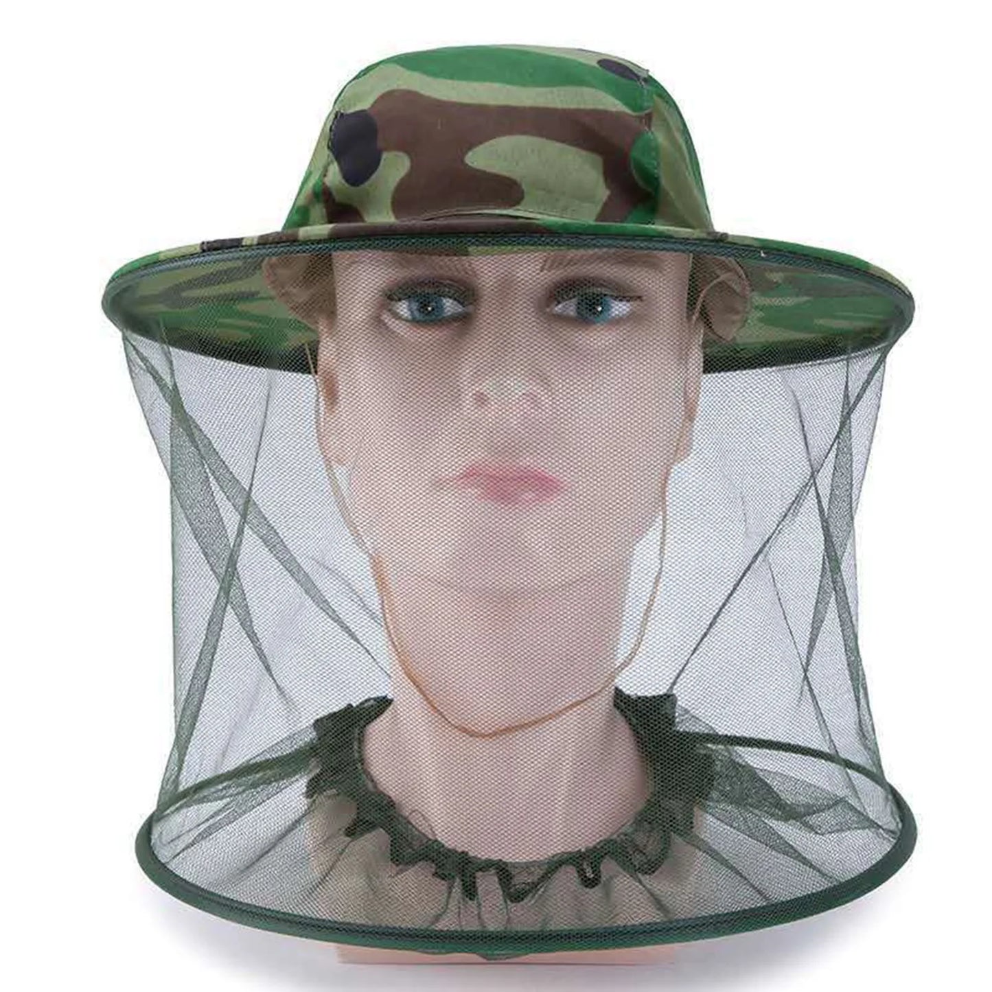 Mosquitoes and Outdoor Insects Caps Net Hat Cover with Adjustable Drawstring for Fishing Hiking Gardening Peaceful Pleasures Health and Wellness green