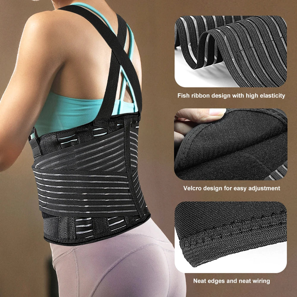 1PC Heavy-Duty Back Brace for Men & Women – Lower Back Support for Lifting, Pain Relief, and Posture Correction – Ideal for Work Peaceful Pleasures Health and Wellness