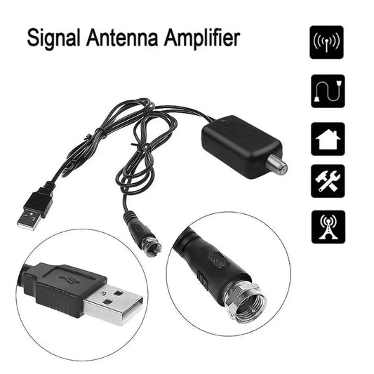HDTV Antenna Amplifier – 200 Mile Indoor/Outdoor Signal Booster TV Antenna Amplifier Oasis Select