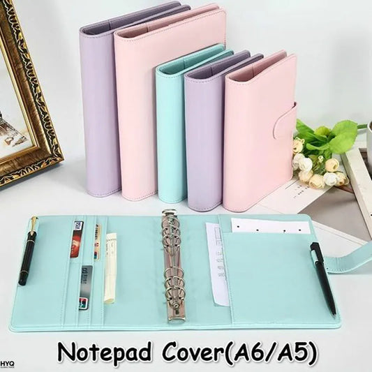 Vintage Refillable Notebook File Folder Notepad Cover Leather Ring Peaceful Pleasures Health and Wellness