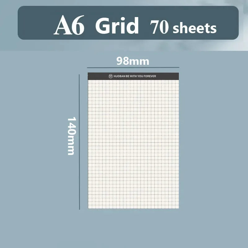 A5 A6 Memo Notepad Grid Lined Paper Header Durable Writing Pads Daily