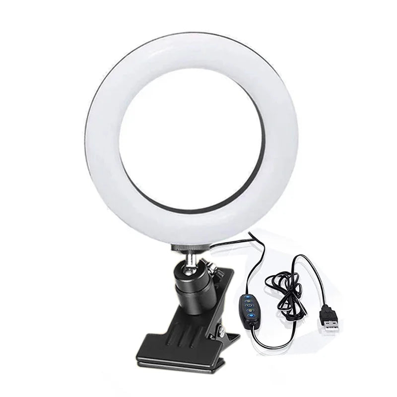 4-Inch Clip-On LED Ring Light | 5 Color Temps for Video & Makeup