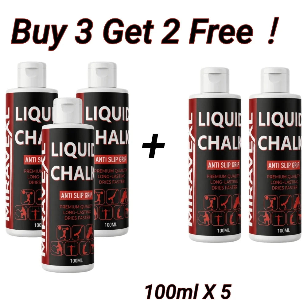Liquid Chalk Anti Slip Hand Grip Cream Sweatproof Magnesium Powder for Weightlifting Rock Climbing Pole Dance Fitness Peaceful Pleasures Health and Wellness 100ML-5PCS