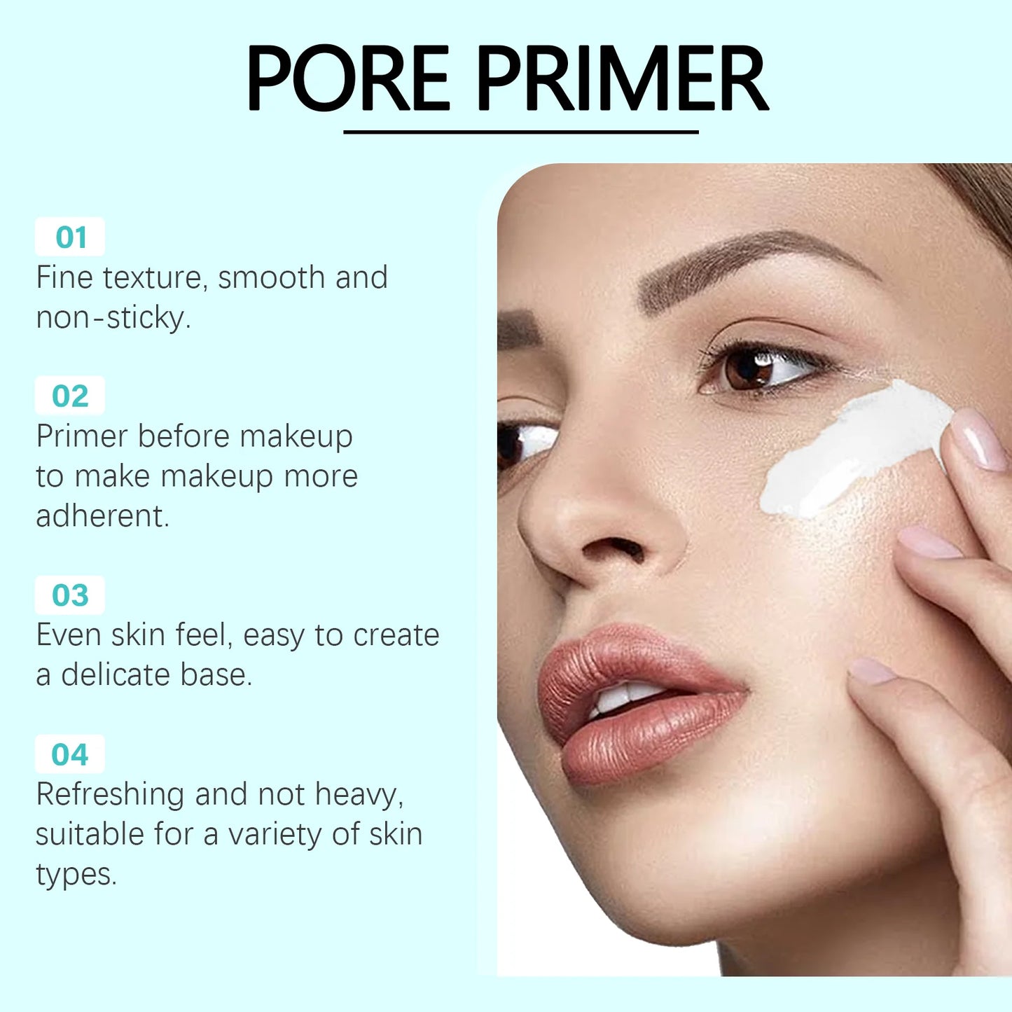 Pre-Makeup Pore Primer Even Skin Tone Oil Control Smoothing Skin Texture Invisible Pores Moisturizing Waterproof Makeup Cosmetic Peaceful Pleasures Health and Wellness