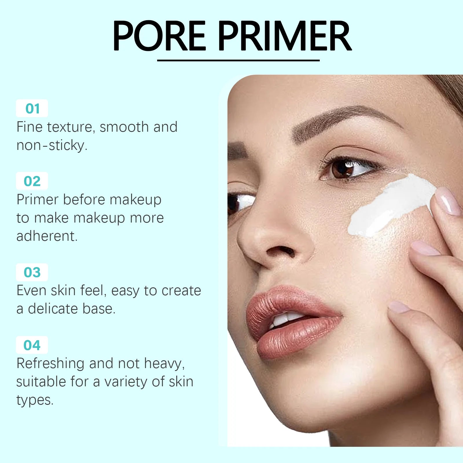 Pre-Makeup Pore Primer Even Skin Tone Oil Control Smoothing Skin Texture Invisible Pores Moisturizing Waterproof Makeup Cosmetic Peaceful Pleasures Health and Wellness