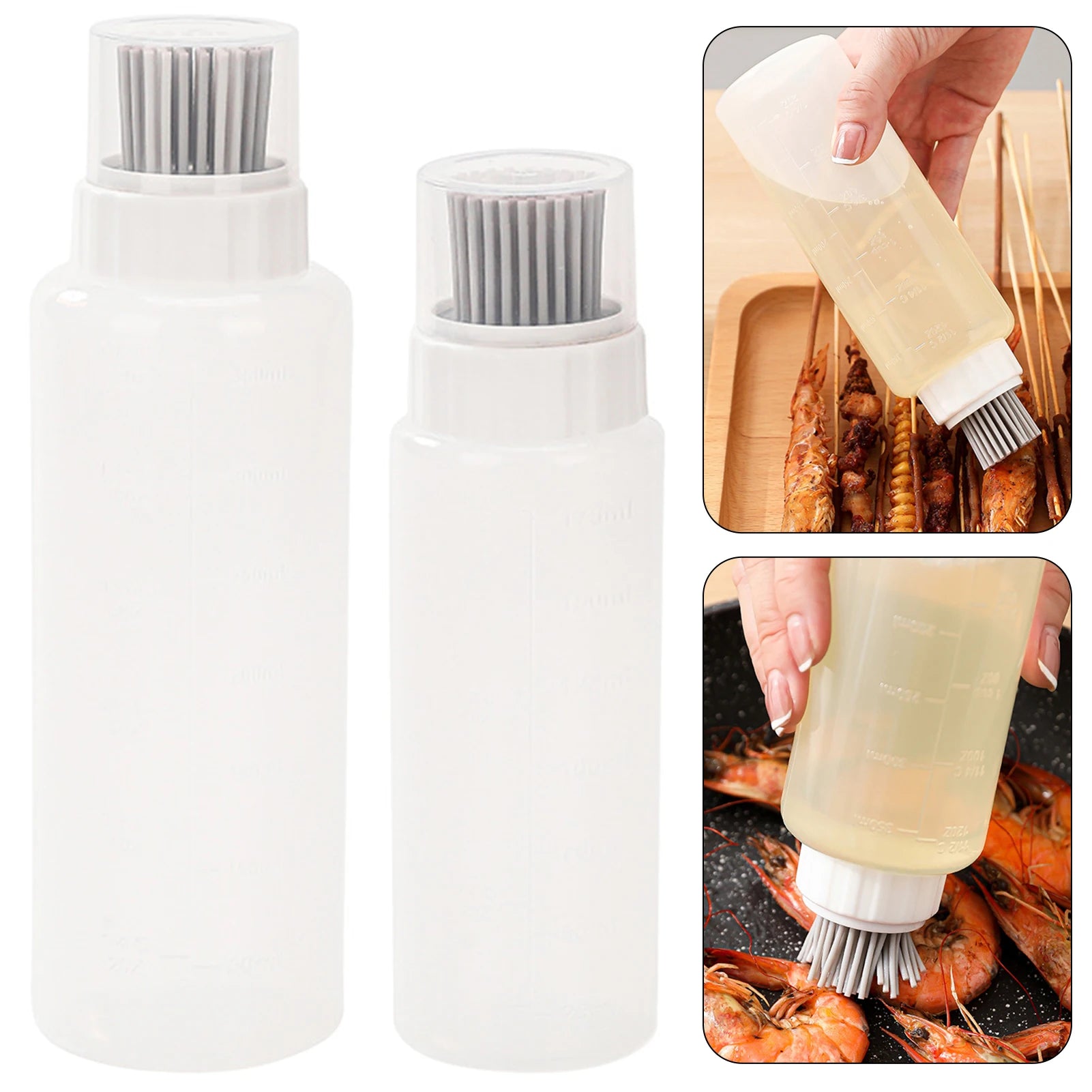 Silicone Oil Bottle With Brush,Heat-Resistant Outdoor Barbecue With Scale Brush Oil Pot,For Kitchen Cooking/Frying/BBQ Pancake Peaceful Pleasures Health and Wellness