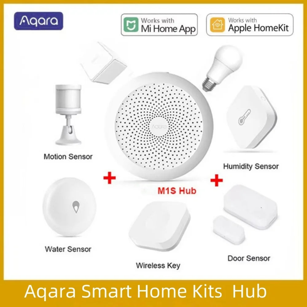 Aqara Smart Home Kits Zigbee Gateway Hub M1S Wireless Switch Lamp Door Motion Temperature Sensor Mihome Remote Control Peaceful Pleasures Health and Wellness