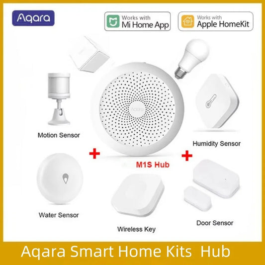 Aqara Smart Home Kits Zigbee Gateway Hub M1S Wireless Switch Lamp Door Motion Temperature Sensor Mihome Remote Control Peaceful Pleasures Health and Wellness
