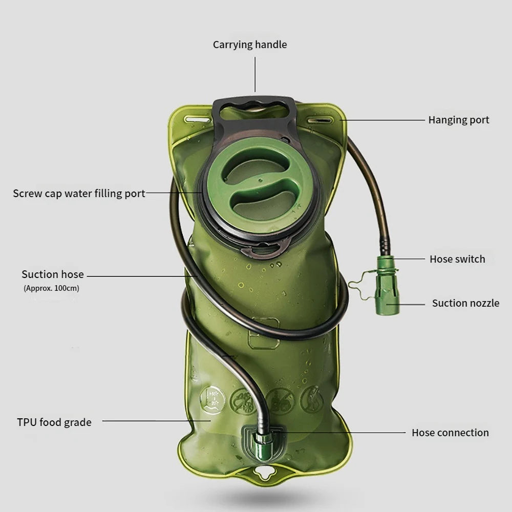 Water Bladder Hydration Backpack 2L Large Capacity EVA Water Bags Reservoir For Running Cycling Hydration Water Storage Bag Peaceful Pleasures Health and Wellness