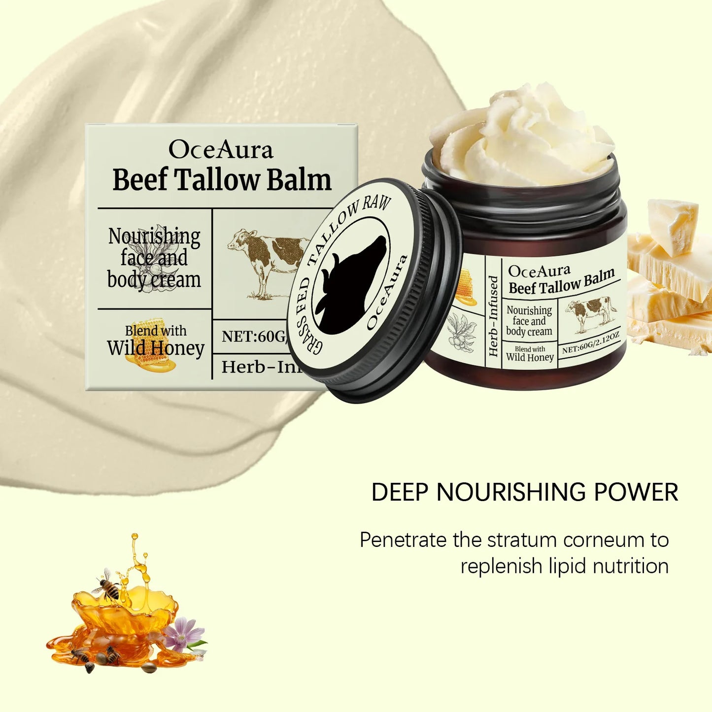 OceAura Butter & Honey Facial Moisturizing Cream 60g