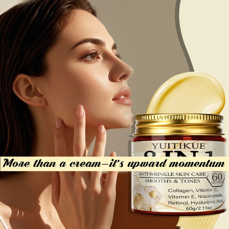 Yuitikue 8 in 1 Anti-Wrinkle Face Cream, 60g Collagen Retinol Vitamin C Cream for Smoothing & Toning Skin Care Peaceful Pleasures Health and Wellness