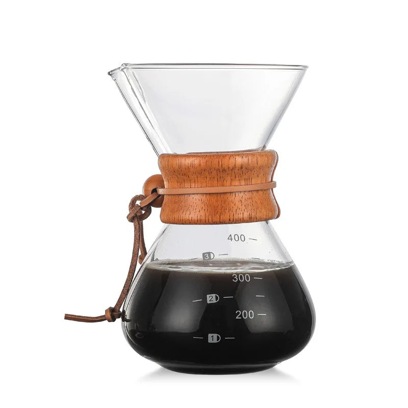 400 ML Glass Coffee Pot With Filter Hand Coffee Pot High Borosilicate Glass High Temperature Teapot For Hot Cold Drinks Milk Tea Peaceful Pleasures Health and Wellness