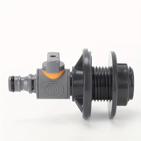 PVC IBC Water Barrel Adapter Durable Tank Valve Quick Installation Peaceful Pleasures Health and Wellness Grey