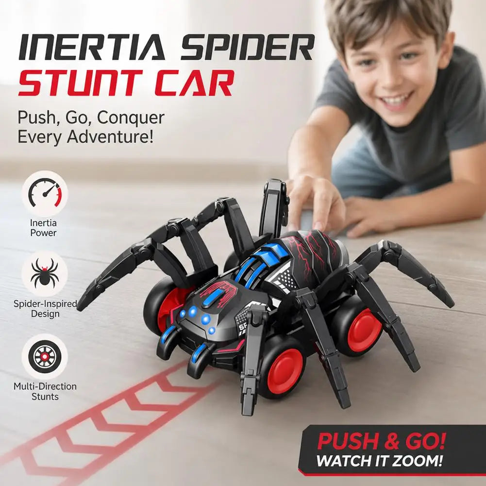 Cartoon Spider Inertia Car Toy Simulated Spider-climbing Vehicle Plastic Push Toy Car Birthday Gift for Boys Girls Peaceful Pleasures Health and Wellness
