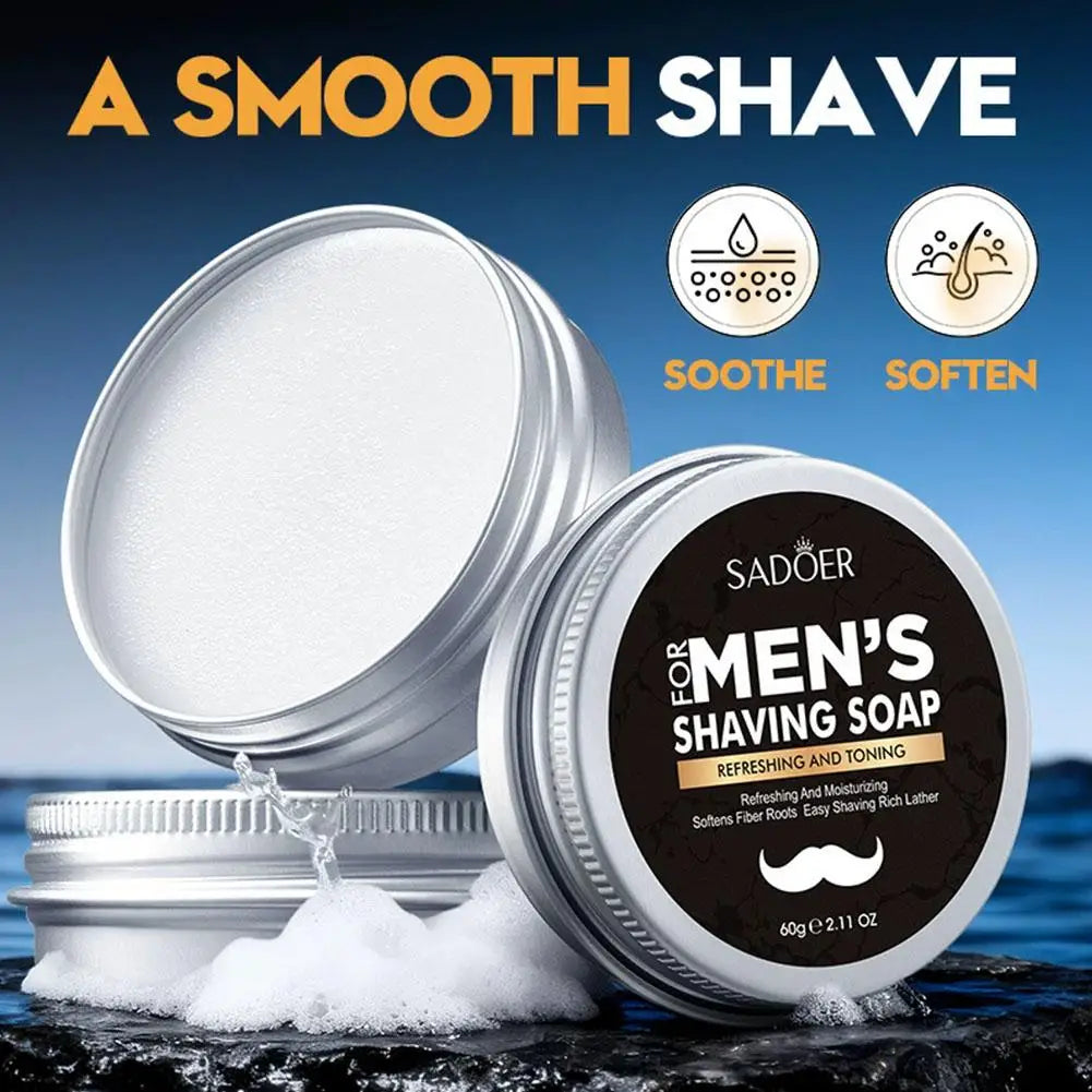 Men’s Shaving Soap Bar 60g – Moisturizing Natural Lather for Smooth Shave Peaceful Pleasures Health and Wellness