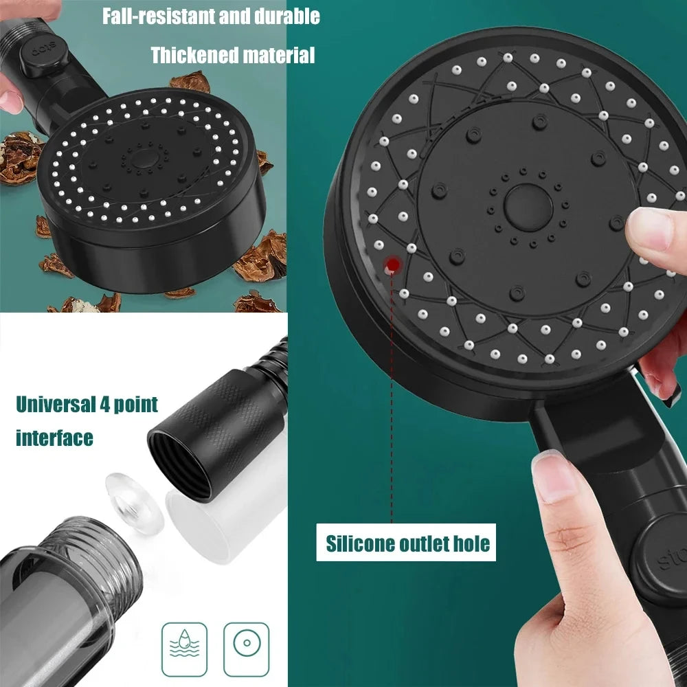 10-Spray High-Pressure Water-Saving Handheld Shower Head