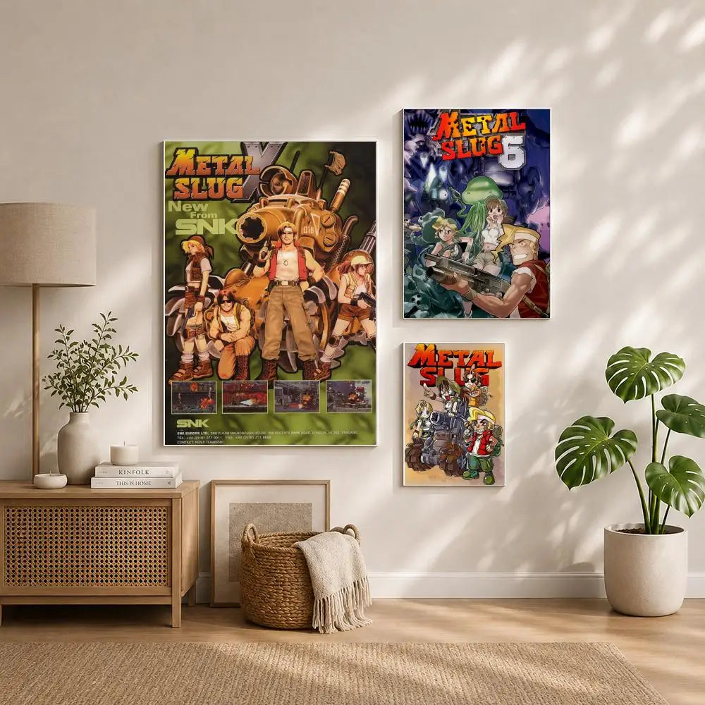 Game M-Metal SlugS Poster HD Self Adhesive Waterproof Wall Art Ideal for Home Office Dorm Bedroom Great Gift Peaceful Pleasures Health and Wellness