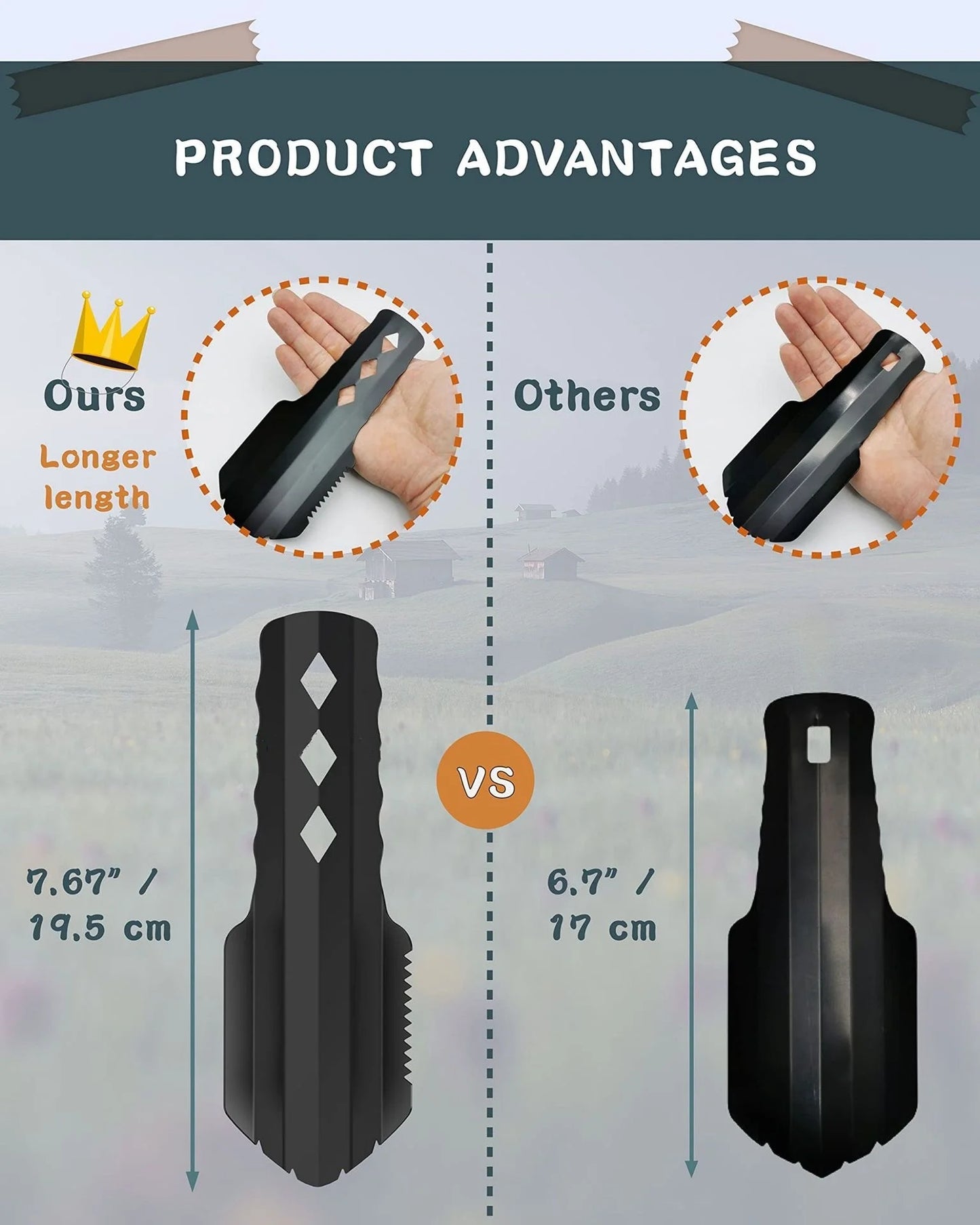 Ultralight Camping Trowel Backpacking Portable Aluminum Shovel Small