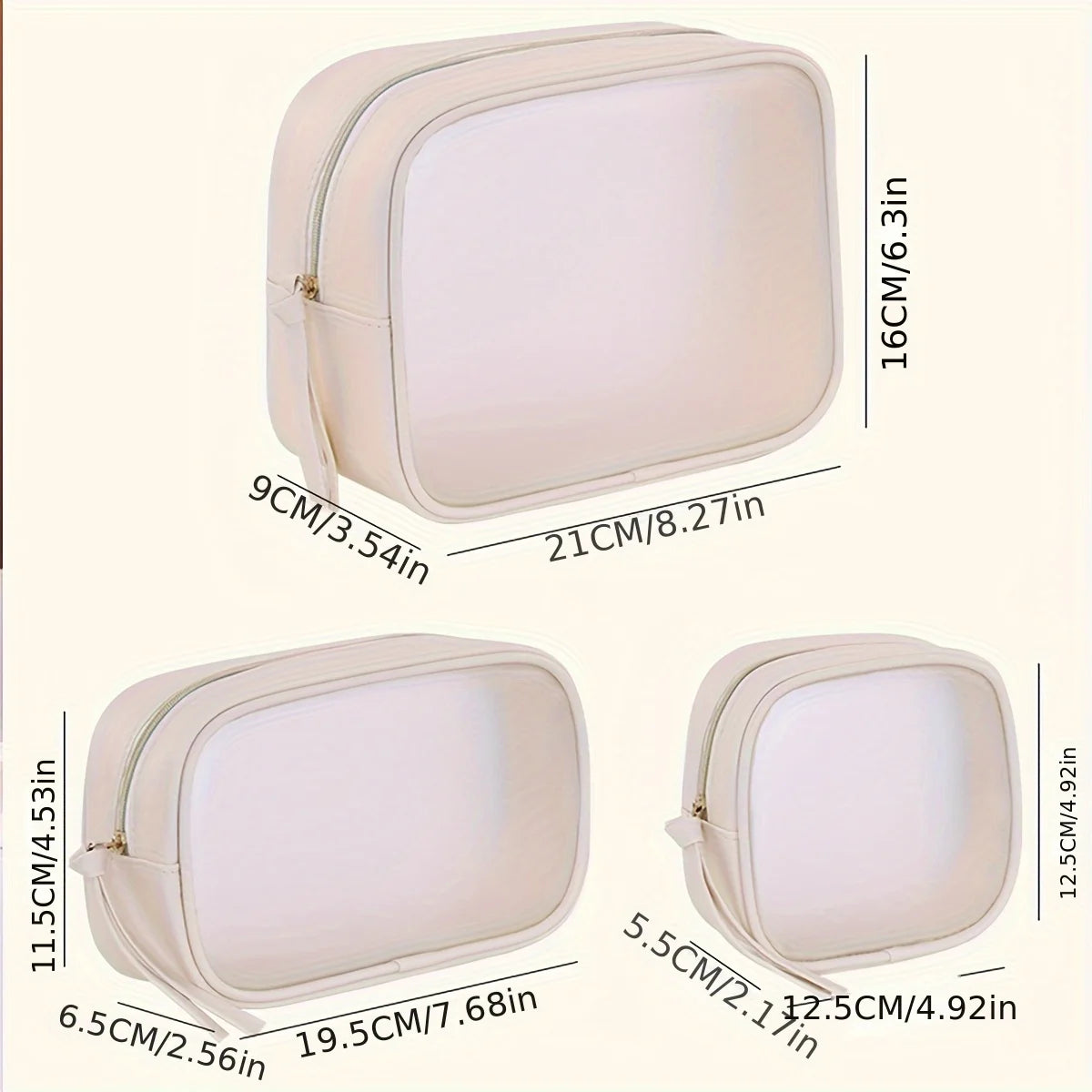 Clear Makeup Bag | Waterproof PVC Travel Cosmetic Organizer
