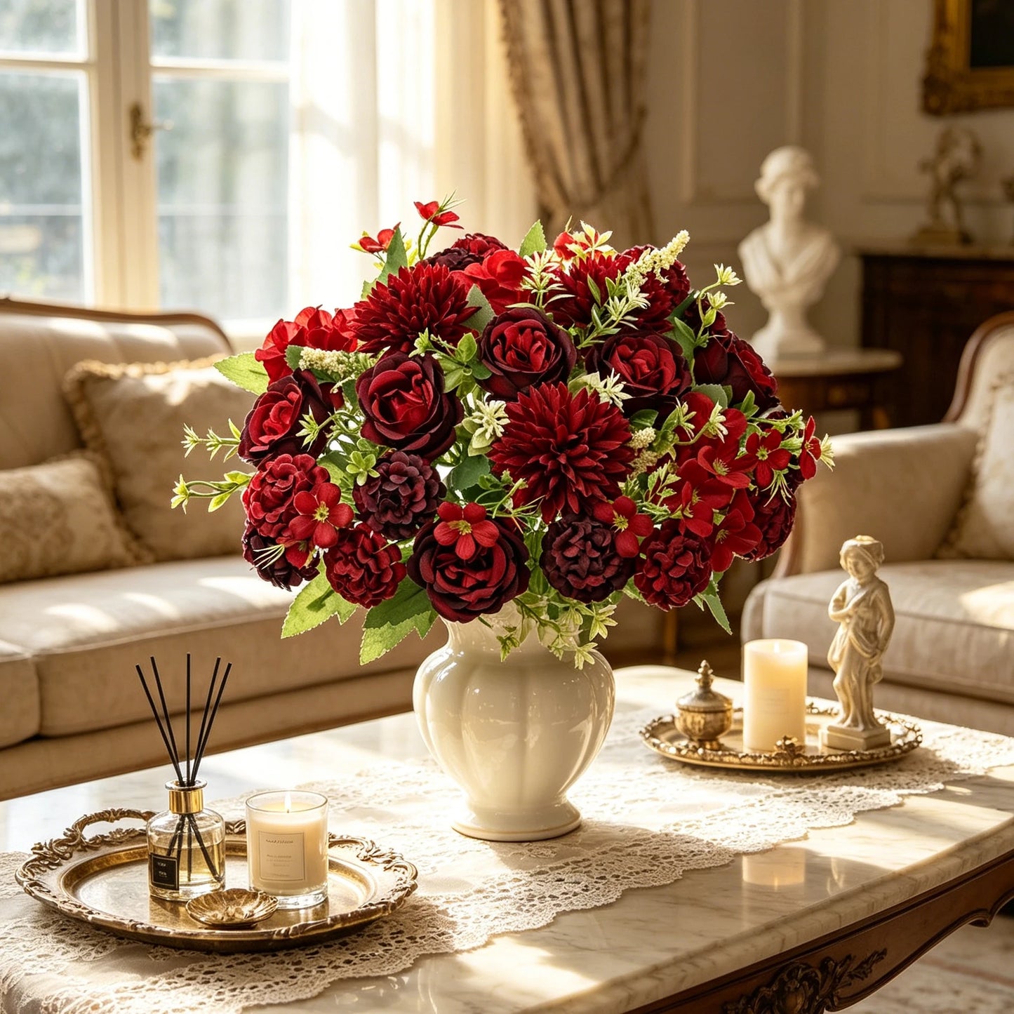 Artificial Silk Hydrangea Rose Bouquet | Home & Wedding Decor