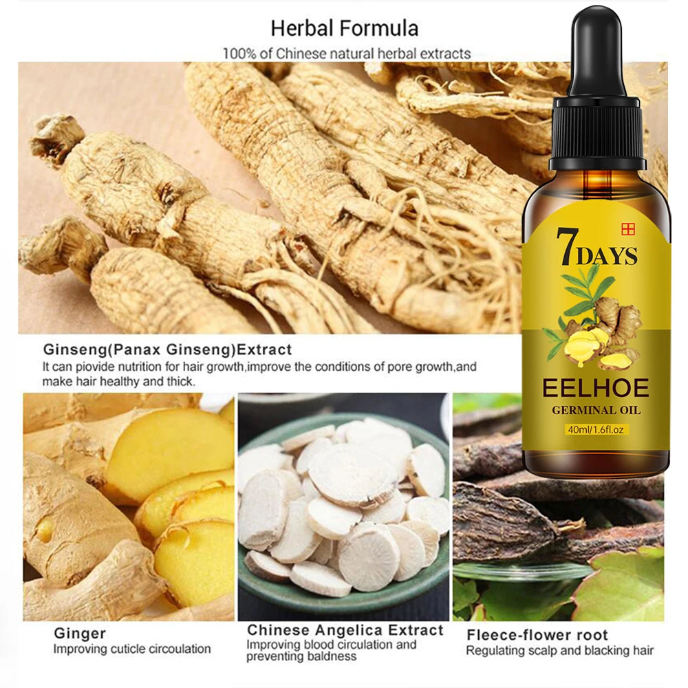 7 Day Rapid Growth Liquid Anti Hair Loss Ginger Growth Conditioning Treatment Nourish Hair Growth Oil Scalp Care Serum Products Peaceful Pleasures Health and Wellness