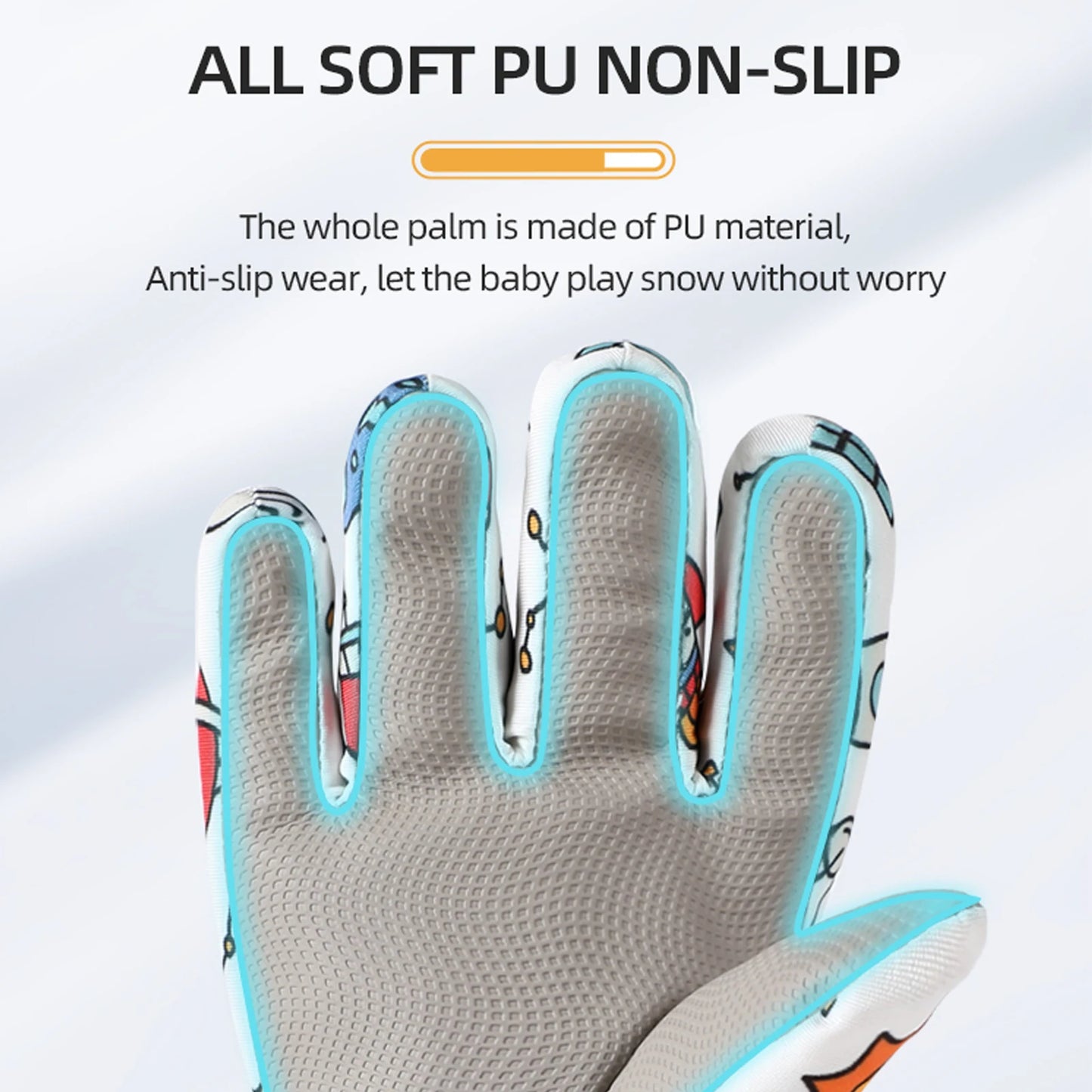 Kids Winter Ski Gloves Thermal Fleece Lined Lightweight Warmth Boys Girls Full Palm Non Slip Gloves for Outdoor Skiing Running Peaceful Pleasures Health and Wellness