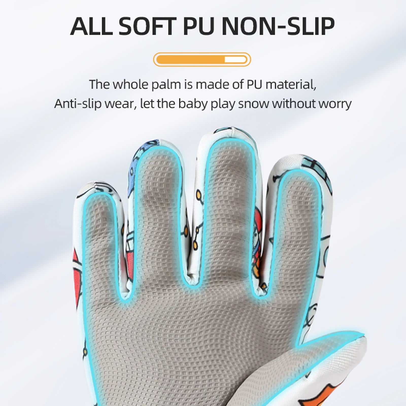 Kids Winter Ski Gloves Thermal Fleece Lined Lightweight Warmth Boys Girls Full Palm Non Slip Gloves for Outdoor Skiing Running Peaceful Pleasures Health and Wellness