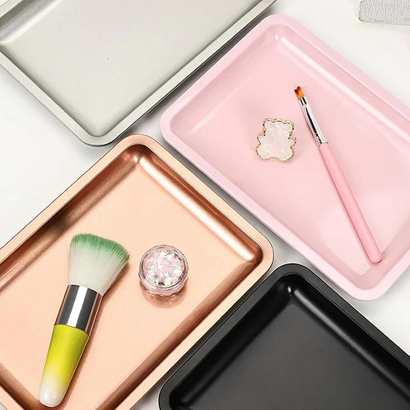 Stainless Steel Cosmetic Storage Tray Jewelry Tray Plate Doctor Surgical Tray Desktop Storage Tool Metal Fack Nail Art Tray Peaceful Pleasures Health and Wellness