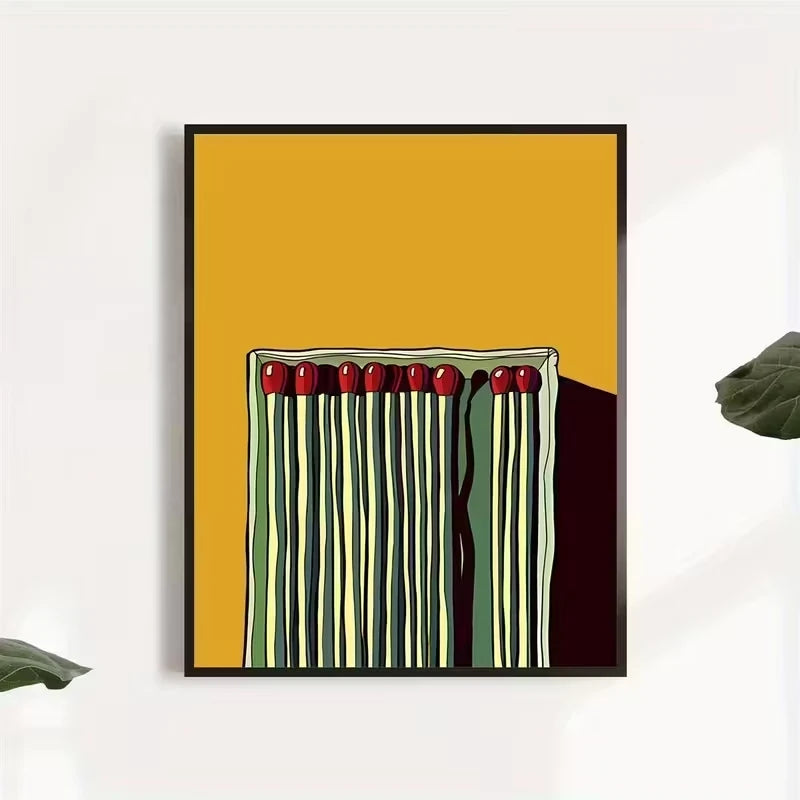Mustard Yellow Canvas Wall Art Print | Modern Home Decor
