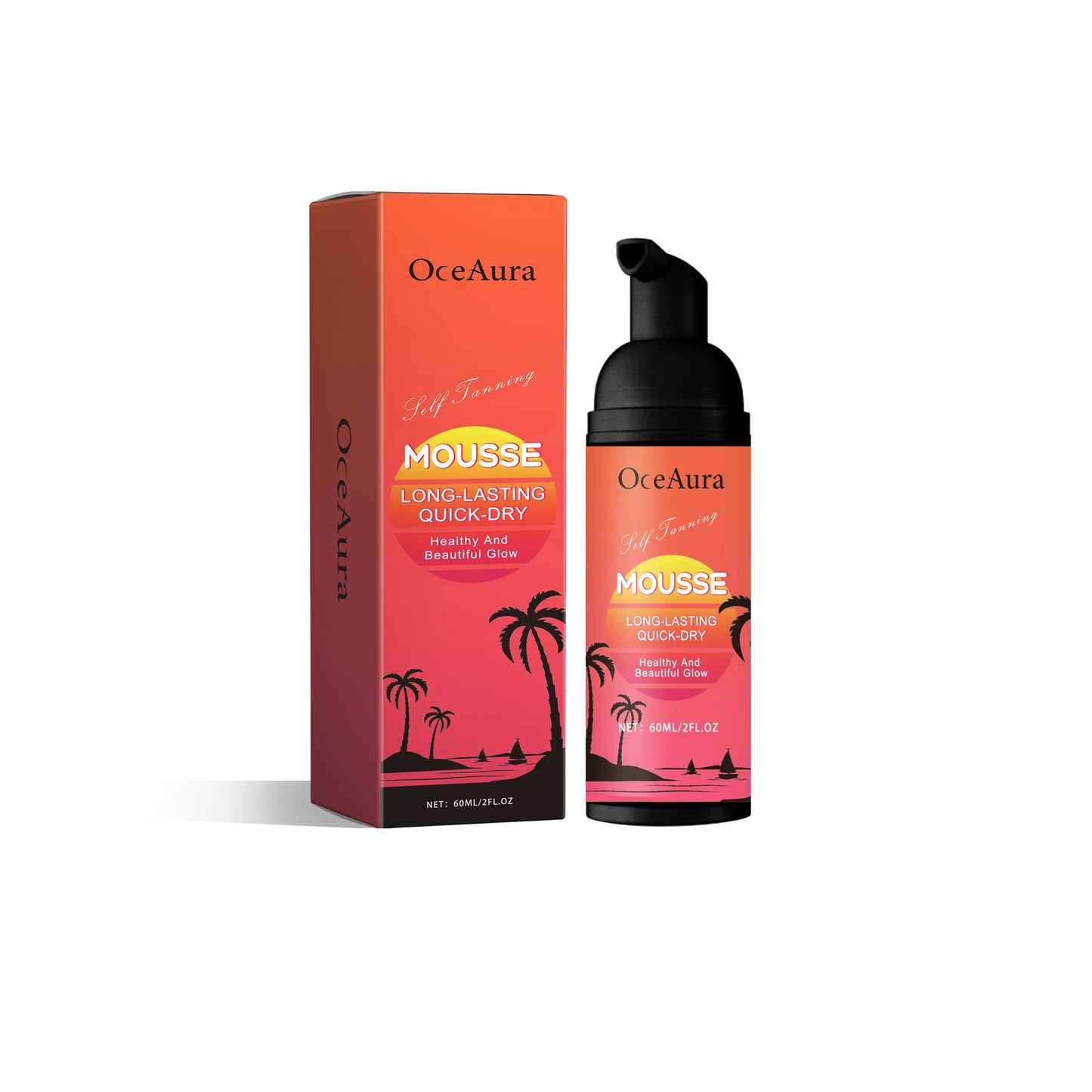 OceAura Self Tanning Mousse | Sunless Golden Bronzing Glow 60ml